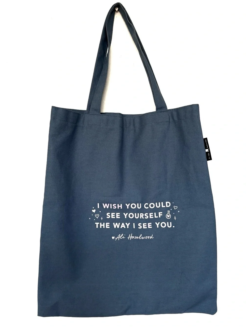 The Love Hypothesis Book Graphic Blue Tote Bag Ali Hazelwood